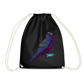 Splash Crow Bird Raven - Drawstring Bag - black - Front