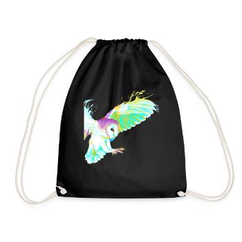 Fliegender Splash Vogel Eule - Turnbeutel - Schwarz - Vorne