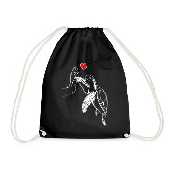 Tortues Chers Enfants Filles Tortue - Sac de sport léger - noir - Devant