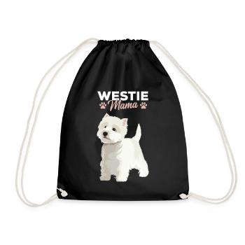 West Highland White Terrier Mama Mistress - Drawstring Bag - black - Front