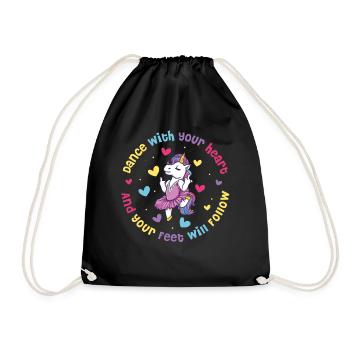 Dance With Your Heart Ballett Geschenk - Turnbeutel - Schwarz - Vorne