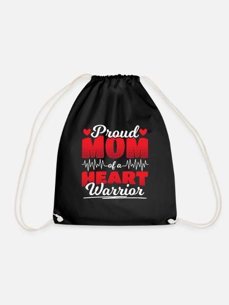 Proud Mom of a Heart Warrior Mother Heart Warrior - Turnbeutel - Schwarz