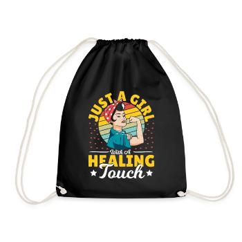 Juste une fille avec un massothérapeute Healing Touch - Sac de sport léger - noir - Devant