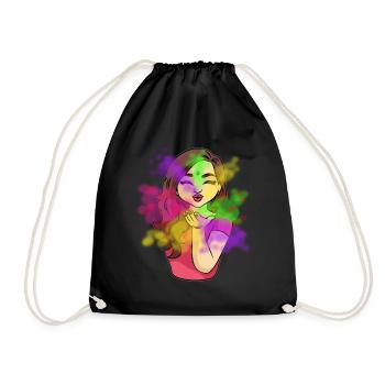 Holi Festival Girl Indien Pakistanais Mme Holi - Sac de sport léger - noir - Devant