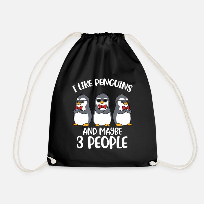 I Like Penguins Pinguin Geschenk - Turnbeutel - Schwarz