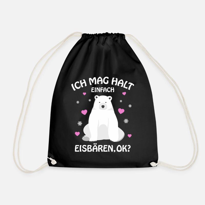 Eisbär Ich mag halt Eisbären Kinder Mädchen Damen - Turnbeutel - Schwarz