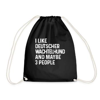 Ich mag Deutscher Wachtelhund und vielleicht 3 Leute - Turnbeutel - Schwarz - Vorne