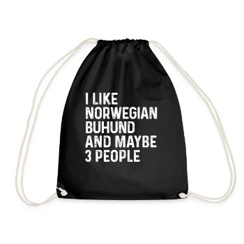 I Like Norwegian Buhund And Maybe 3 People Dog - Drawstring Bag - black - Front