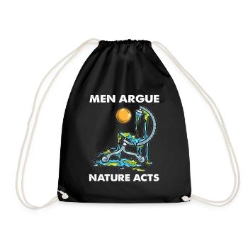 Men Argue Nature Acts Global Warming - Drawstring Bag - black - Front