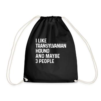 I Like Transylvanian Hound And Maybe 3 People Dog - Drawstring Bag - black - Front