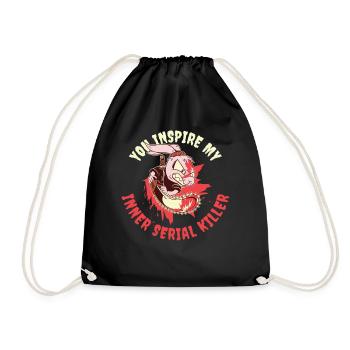 Inner Serial Killer Krimiserie Geschenk - Turnbeutel - Schwarz - Vorne