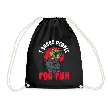 I Shoot People For Fun Photography Gift - Drawstring Bag - black - Front