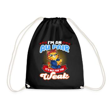 I am an Au PairCool birthday present - Drawstring Bag - black - Front