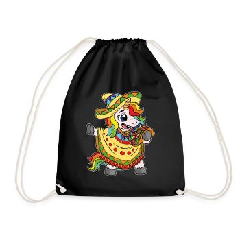 Einhorn Tacos Cinco De Mayo Kinder - Turnbeutel - Schwarz - Vorne