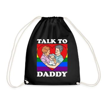 Sprich mit Papa Homosexuell Baby Adoption Zwei - Turnbeutel - Schwarz - Vorne