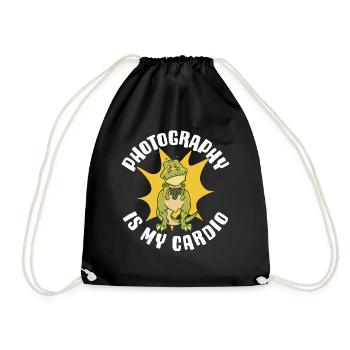 Photography Is My Cardio Photography Gift - Drawstring Bag - black - Front