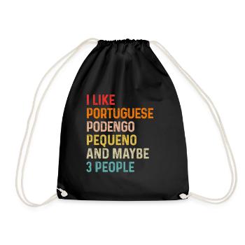 Ich mag portugiesischen Podengo Pequeno und vielleicht 3 - Turnbeutel - Schwarz - Vorne