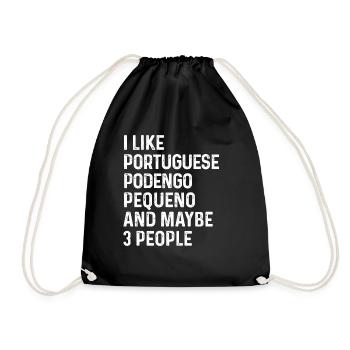 Ich mag portugiesischen Podengo Pequeno und vielleicht 3 - Turnbeutel - Schwarz - Vorne