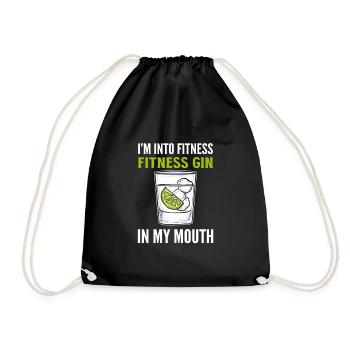 I`m Into Fitness. Fitness Gin In My Mouth Gin - Turnbeutel - Schwarz - Vorne