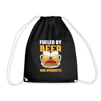 Fueled By Beer and Spaghetti - Drawstring Bag - black - Front