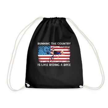 Running the country is like riding a bike, funny - Drawstring Bag - black - Front