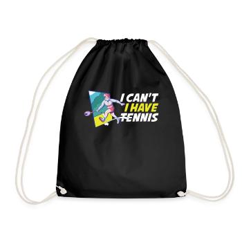 I Cant I Have Tennis Tennis Gift - Drawstring Bag - black - Front