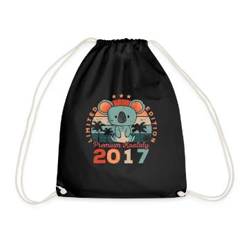 Geburtsjahr 2017 Geburtstag Koala Koalabär - Turnbeutel - Schwarz - Vorne