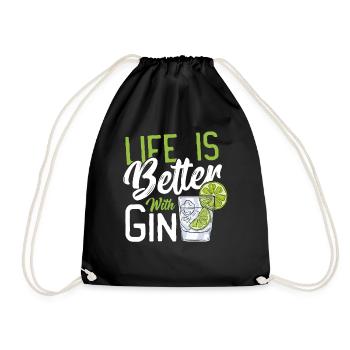 Life Is Better With Gin - Turnbeutel - Schwarz - Vorne