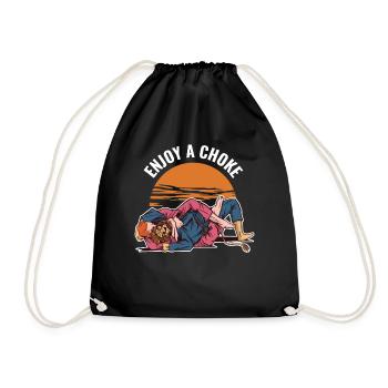 Enjoy A Choke Jiu Jitsu Geschenk - Turnbeutel - Schwarz - Vorne