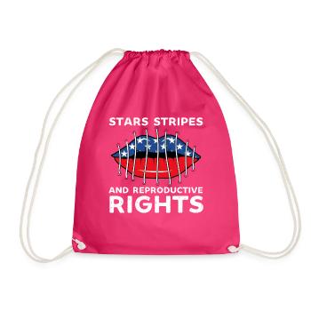 stars stripes reproductive rights pro choice - Drawstring Bag - fuchsia - Front