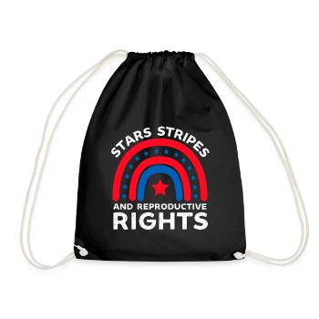 stars stripes reproductive rights pro choice - Drawstring Bag - black - Front