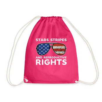 stars stripes reproductive rights pro choice - Drawstring Bag - fuchsia - Front