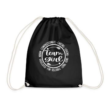 team girl team girl funnyTeam Girl Vintage - Drawstring Bag - black - Front