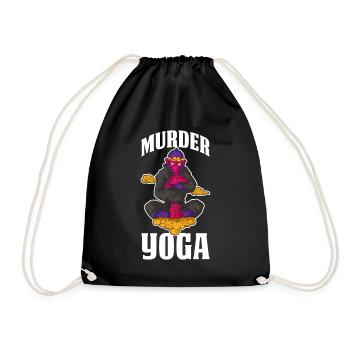 Murder Yoga BJJ Jiu Jitsu Geschenk - Turnbeutel - Schwarz - Vorne