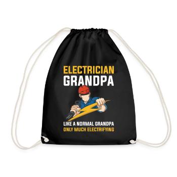 Electrician Grandpa Electrician Gift - Drawstring Bag - black - Front