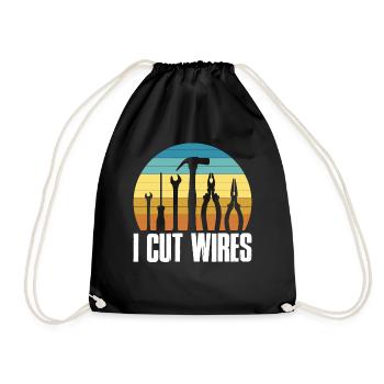 In the An Electrician I Cut Wires Electrician Gift - Drawstring Bag - black - Front