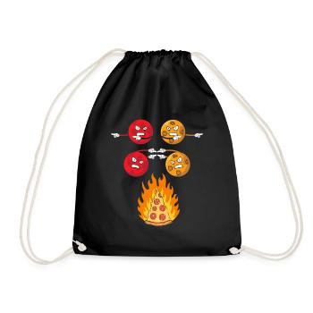 Pizza Planetes Fast Food Lover - Drawstring Bag - black - Front