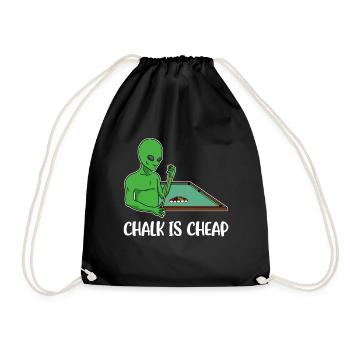 Chalk Is Cheap Billard Geschenk - Turnbeutel - Schwarz - Vorne