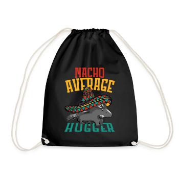Nacho Average Hugger Porcupine Hedgehog - Turnbeutel - Schwarz - Vorne