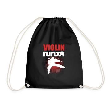 Violin Ninja Violinist - Drawstring Bag - black - Front