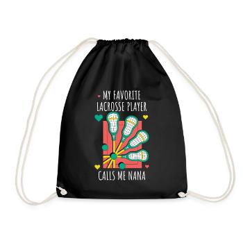 Lacrosse Nana Lacrosse Gift - Drawstring Bag - black - Front
