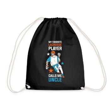 Lacrosse Uncle Lacrosse Gift - Drawstring Bag - black - Front