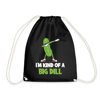 In the Child Of A Big Dill Cucumber Gift - Drawstring Bag - black - Front