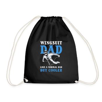 Wingsuit Dad. Like A Normal Dad But Cooler - Drawstring Bag - black - Front