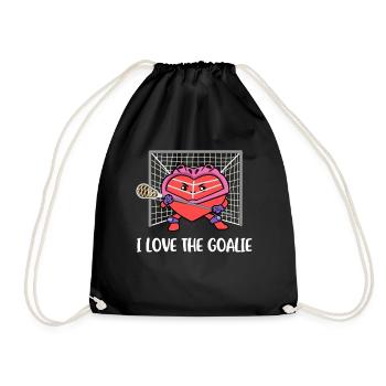 I Love The Goalie Lacrosse Geschenk - Turnbeutel - Schwarz - Vorne