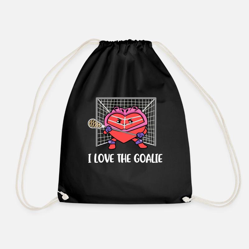 I Love The Goalie Lacrosse Geschenk - Turnbeutel - Schwarz