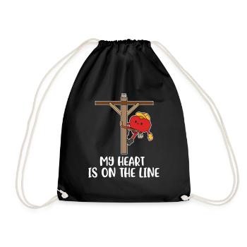 Mon cœur est en ligne Cadeau d’électricien - Sac de sport léger - noir - Devant