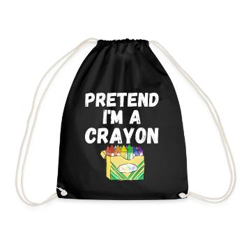 Pretend im a crayon - funny halloween costume - Drawstring Bag - black - Front