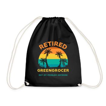 Retired greengrocer not my problem anymore - Drawstring Bag - black - Front