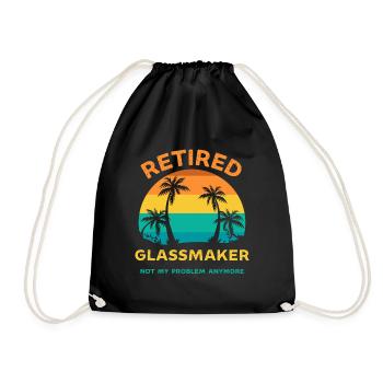 Retired glassmaker not my problem anymore - Drawstring Bag - black - Front